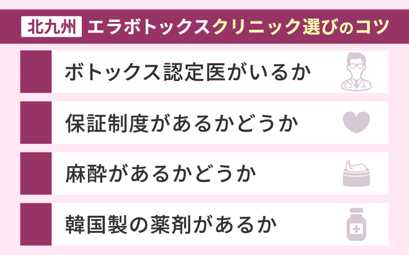 エラボトックス 北九州 クリニック 選び方