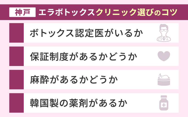 エラボトックス 神戸 クリニック 選び方